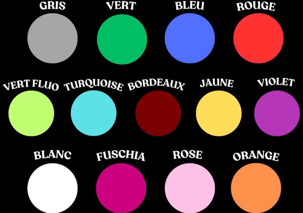 Palette de 13 couleurs de fumées disponibles pour gender reveal